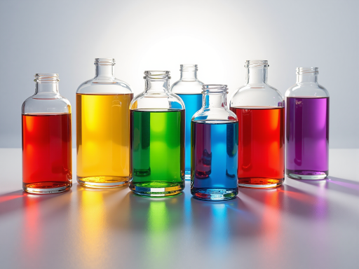 Flame colorizing liquid bottles in various colors